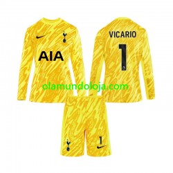 Camisola Tottenham Hotspur Vicario 1 Guarda-redes Criança Equipamento Primeiro 2024-2025 Manga Comprida